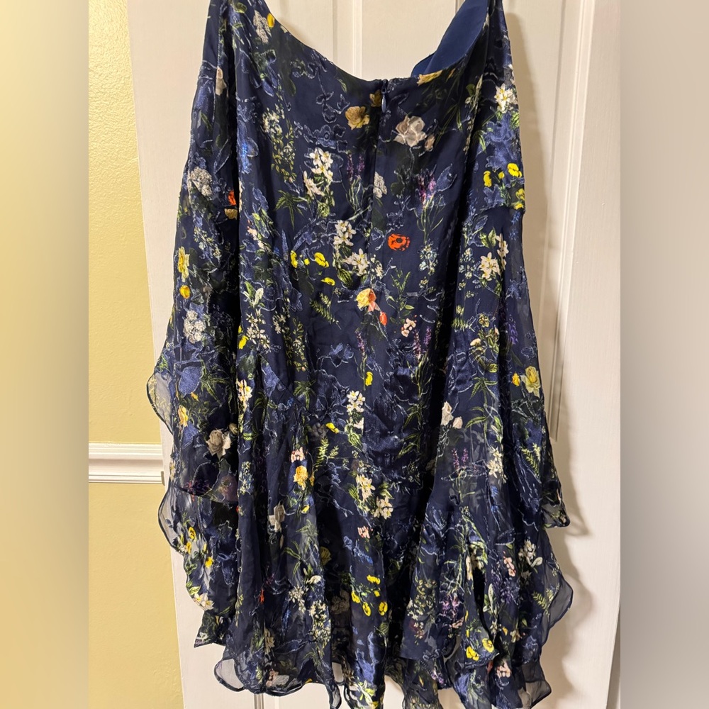 Preen by Thornton Bregazzi Tiered Floral Whimsigoth Velvet Silk Skirt Size XL - Picture 7 of 9